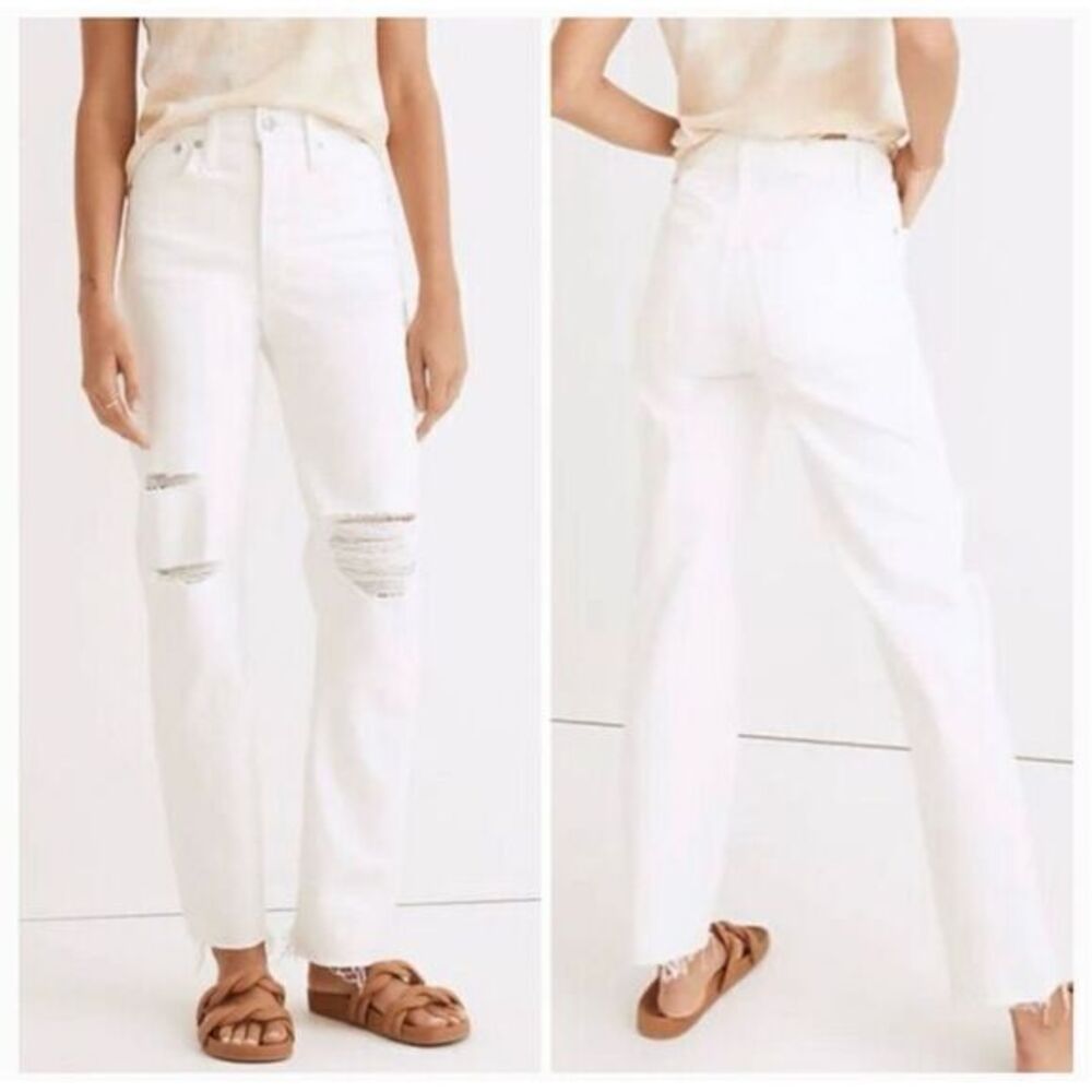 Madewell Jeans Womens sz 26 White High Rise The Perfect Vintage Straight Denim